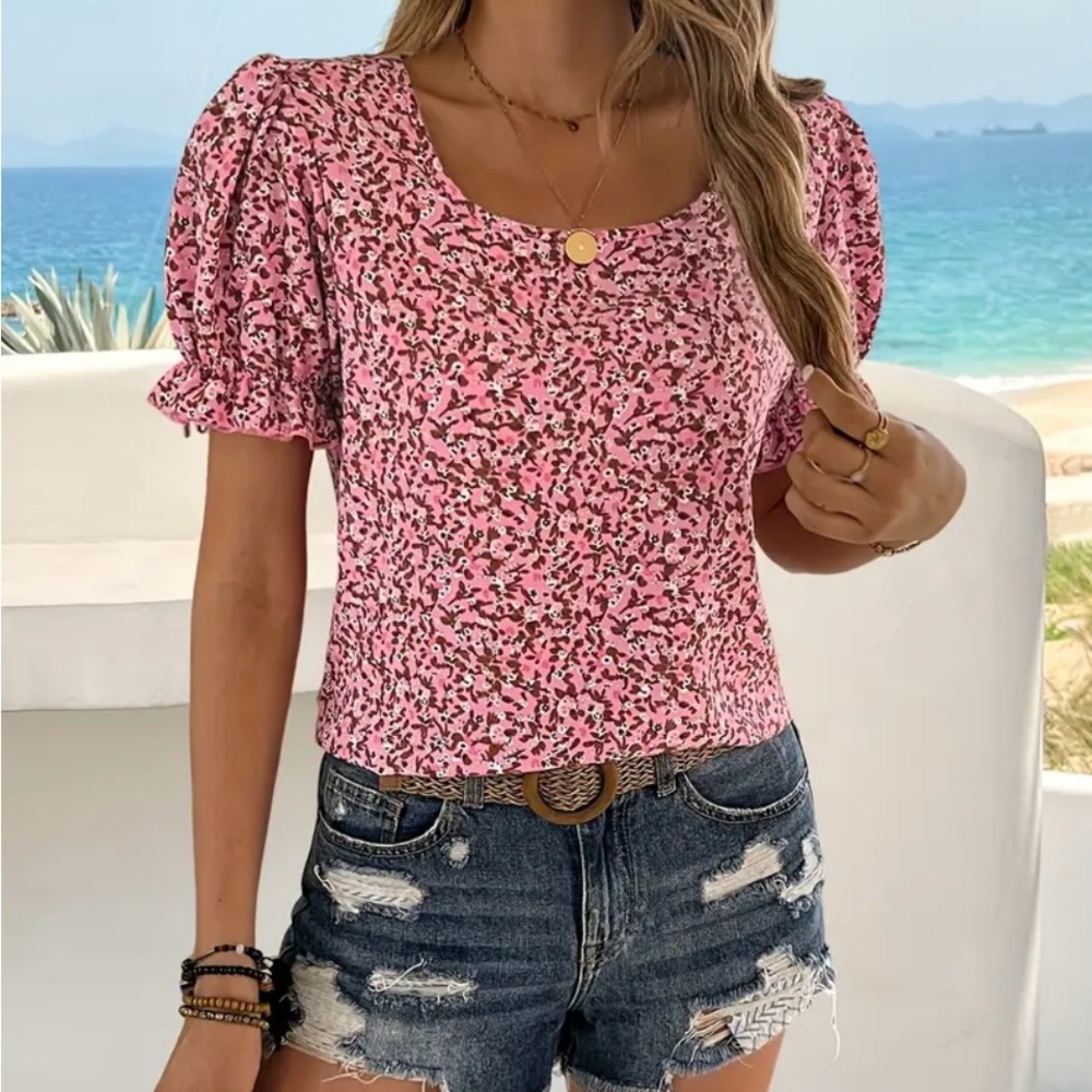 Pink Floral Women's Top